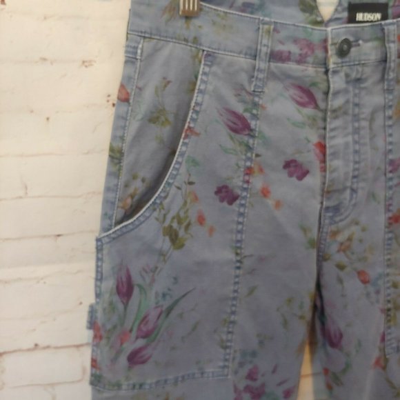 ❤️SOLD❤️Hudson Jeans Womens Size 27 The Leverage HR Ankle Cargo Pant Floral - Picture 5 of 8